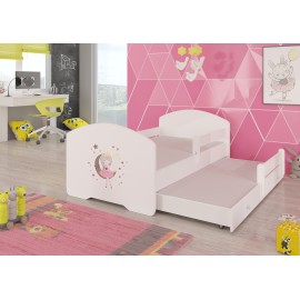 Łóżko podwójne z barierką i materacami PEPE II SLEEPING PRINCESS 160x80