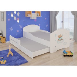 Łóżko podwójne z materacami PEPE II TEDDY BEAR AND CLOUD 160x80