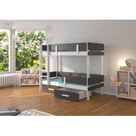 Łóżko piętrowe dwuosobowe z materacami ETIONA 180x80