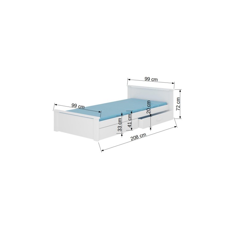 Łóżko z materacem ALDEX 200x90