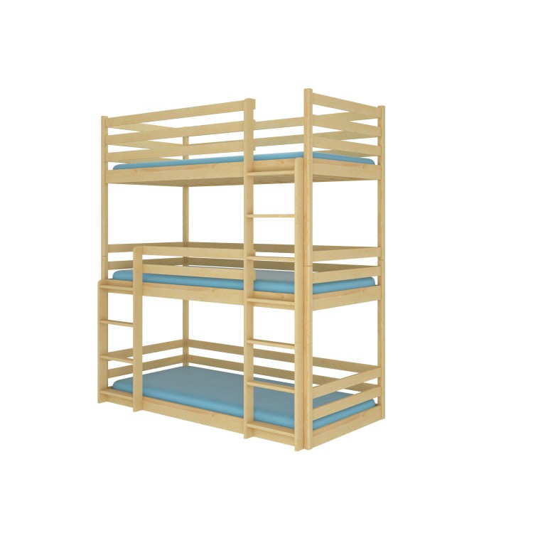 Łóżko piętrowe trzyosobowe TEDRO 180x80