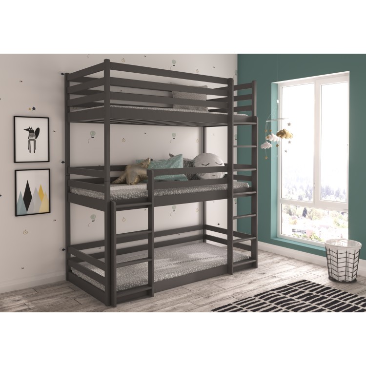Łóżko piętrowe trzyosobowe TEDRO 180x80