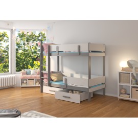Łóżko piętrowe dwuosobowe z materacami ETIONA 180x80