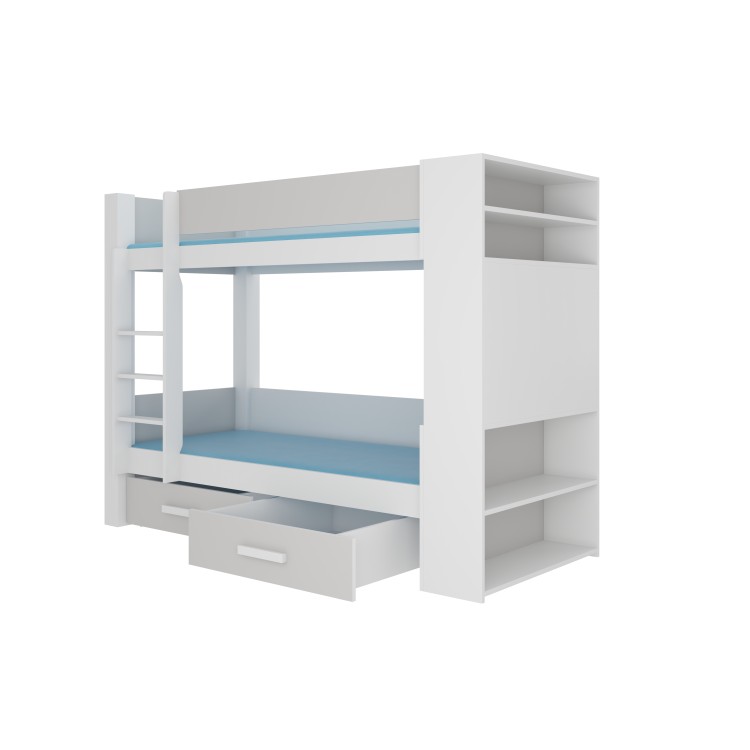 Łóżko piętrowe dwuosobowe z materacami GARET 180x80