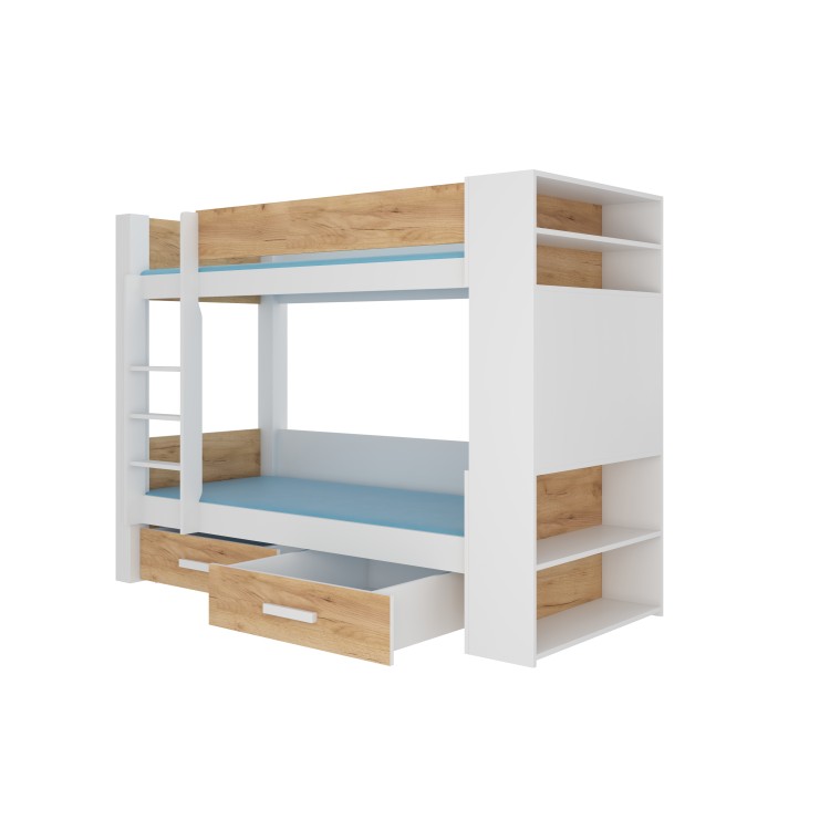 Łóżko piętrowe dwuosobowe z materacami GARET 180x80