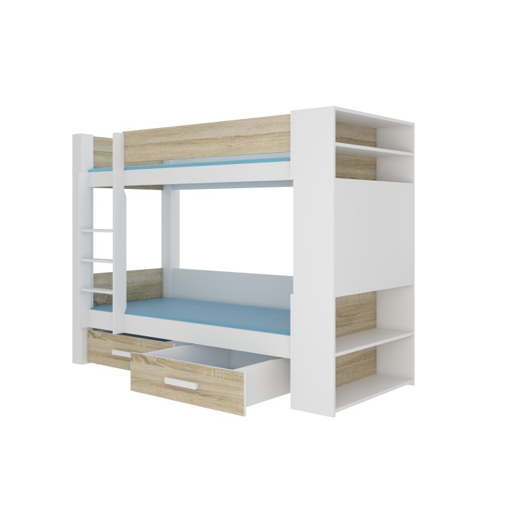Łóżko piętrowe dwuosobowe z materacami GARET 180x80