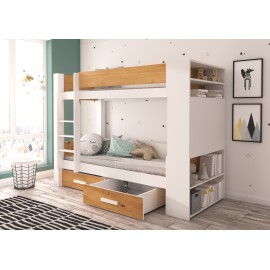Łóżko piętrowe dwuosobowe z materacami GARET 180x80