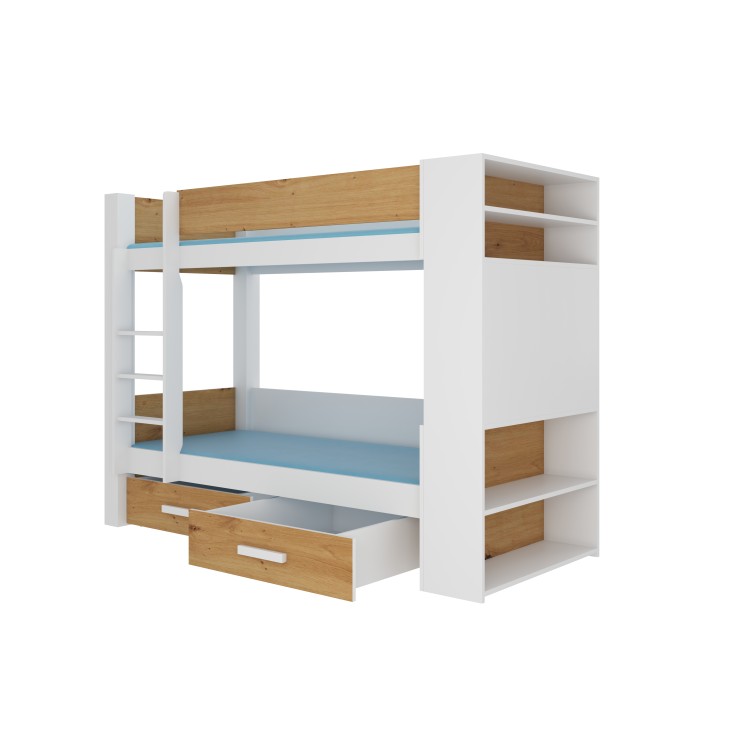 Łóżko piętrowe dwuosobowe z materacami GARET 180x80