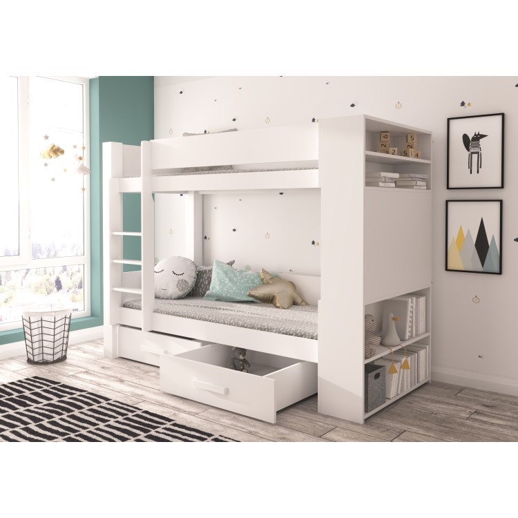 Łóżko piętrowe dwuosobowe z materacami GARET 180x80