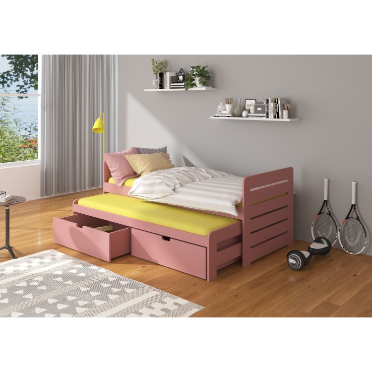 Łóżko podwójne z materacami TOMI 200x90