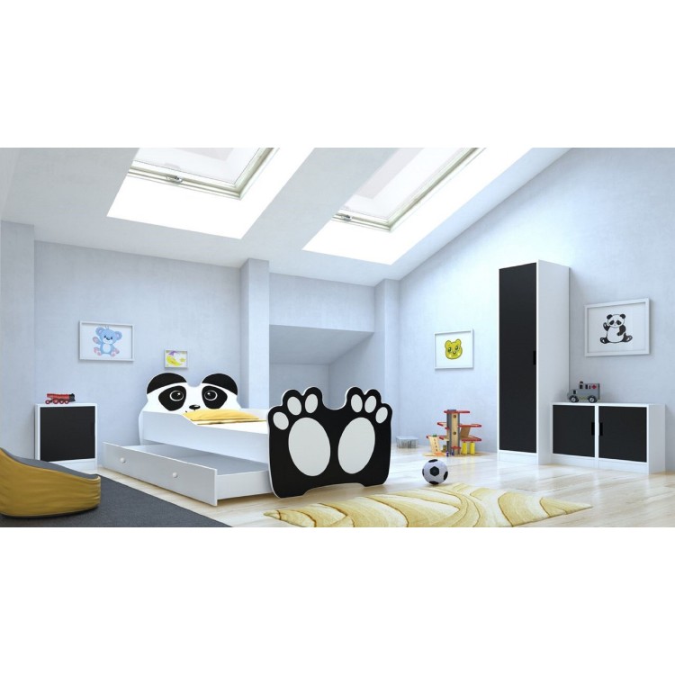 Łóżko z materacem i szufladą BEAR BLACK 160x80