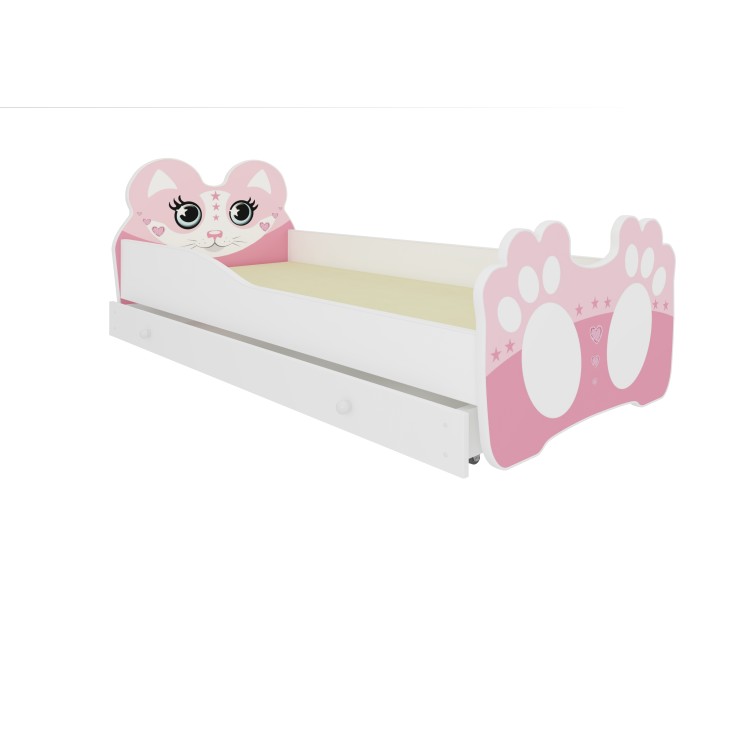 Łóżko z materacem i szufladą BEAR PINK 160x80