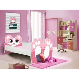 Łóżko z materacem BEAR PINK 140x70