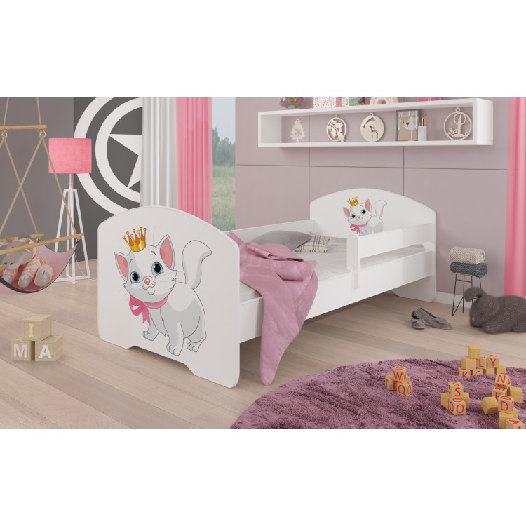 Łóżko z materacem i barierką PEPE CAT 160X80