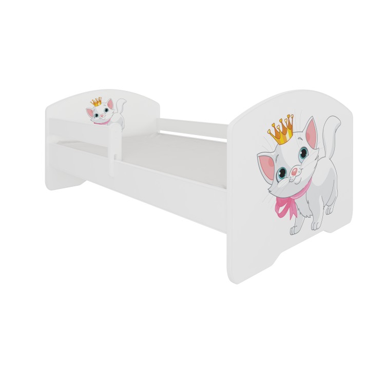 Łóżko z materacem i barierką PEPE CAT 160X80