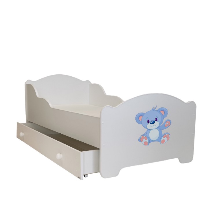 Łóżko z materacem i szufladą AMADIS BLUE BEAR 160x80