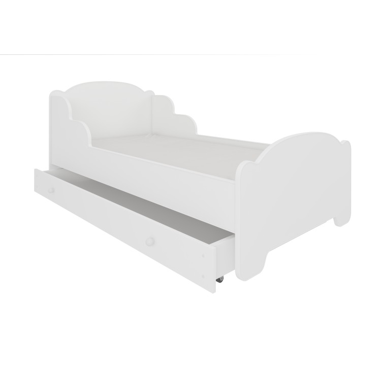 Łóżko z materacem i szufladą AMADIS WHITE 140x70