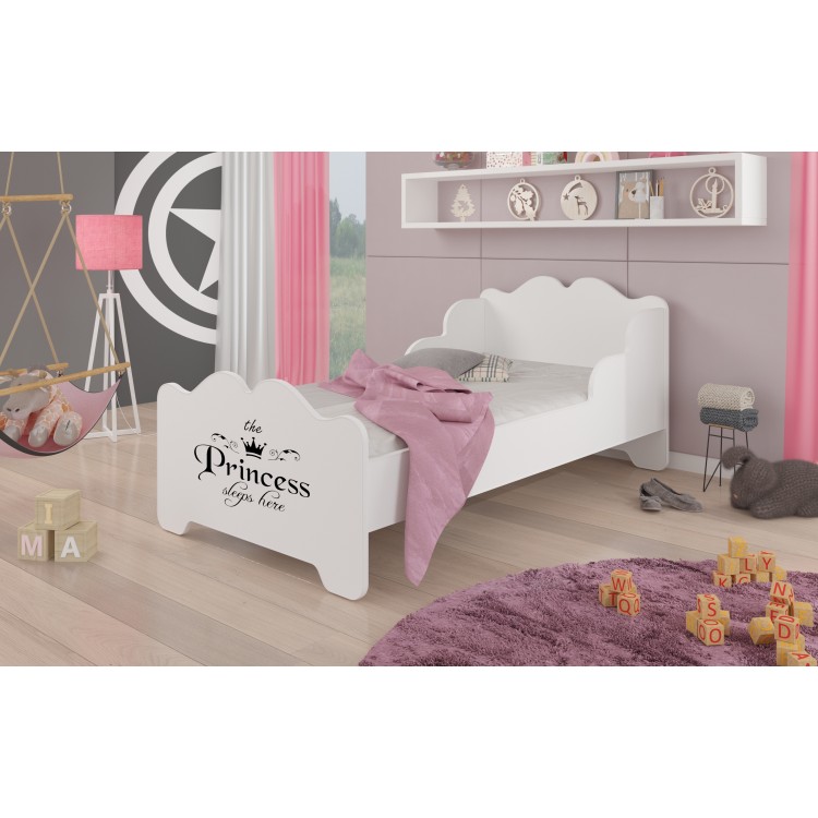 Łóżko z materacem XIMENA PRINCESS BLACK 160x80