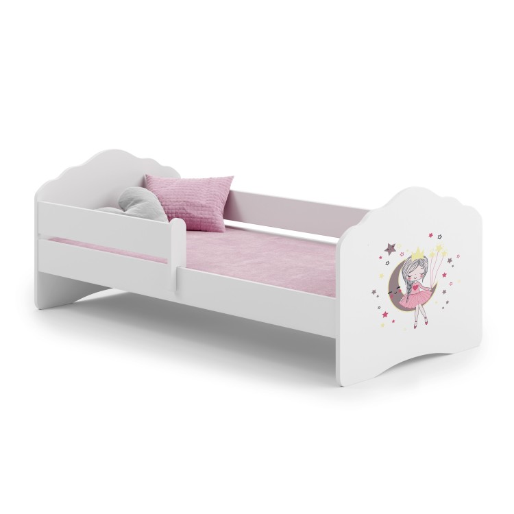 Łóżko z materacem i barierką CASIMO SLEEPING PRINCESS 140x70