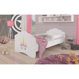 Łóżko z materacem i barierką CASIMO UNICORN 140x70