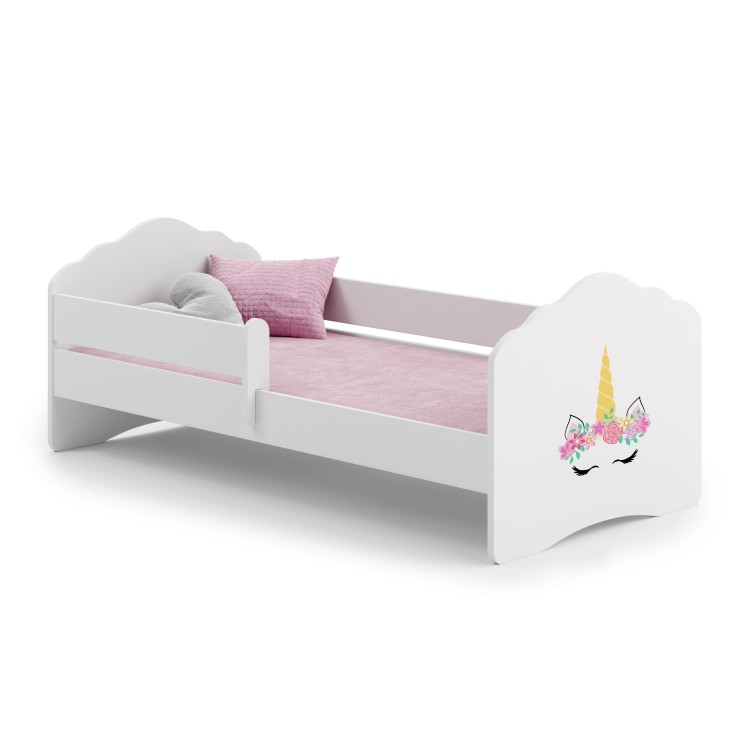 Łóżko z materacem i barierką CASIMO UNICORN 140x70