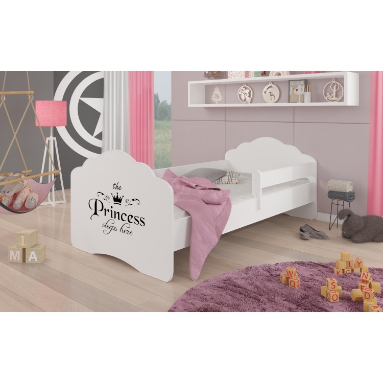 Łóżko z materacem i barierką CASIMO PRINCESS BLACK 160x80
