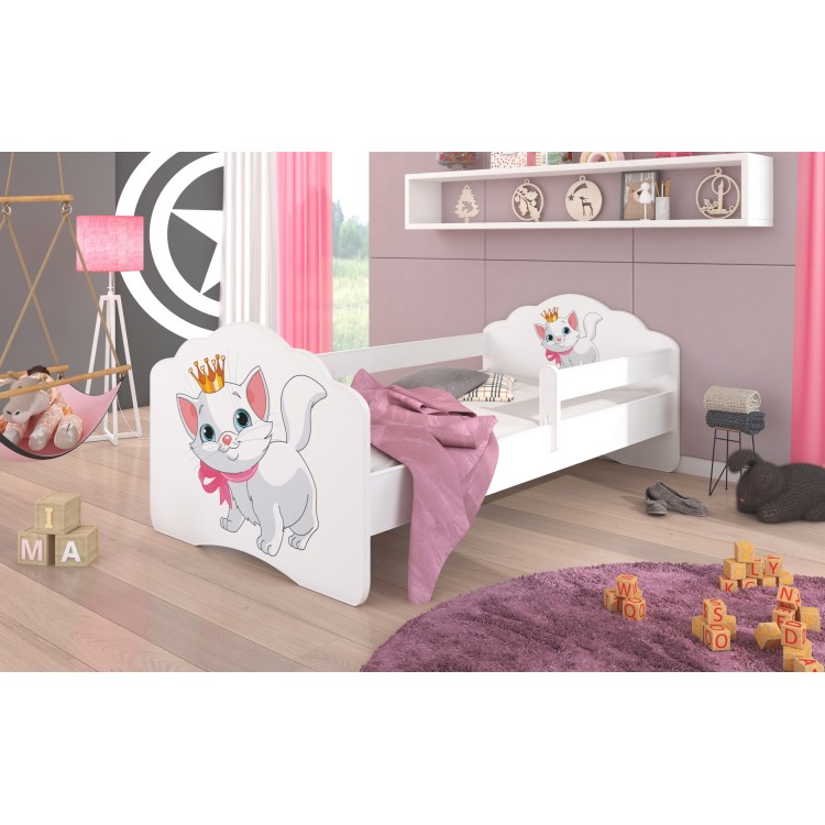 Łóżko z materacem i barierką CASIMO CAT 160x80