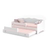 Łóżko podwójne z materacami EMKA II Pink, White 160x80