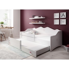 Łóżko podwójne z materacami EMKA II Pink 160x80