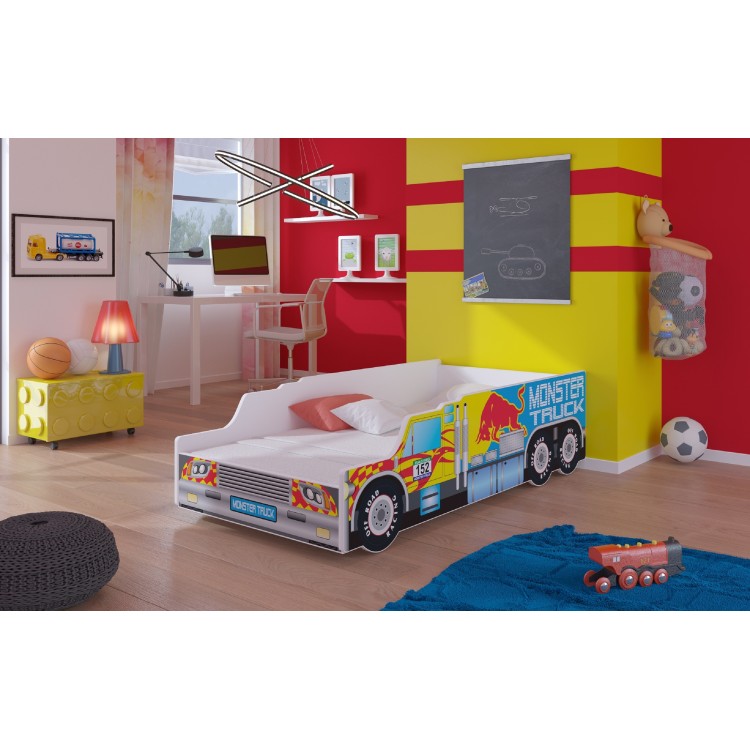 Łóżko z materacem MONSTER TRUCK 160x80