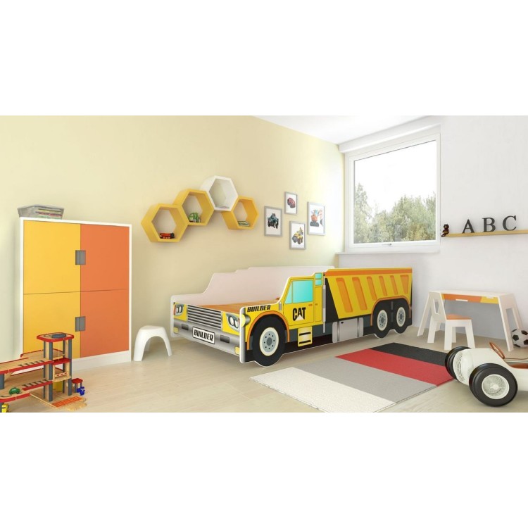 Łóżko z materacem CONSTRUCTION CAR 160x80