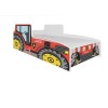 Łóżko z materacem TRACTOR RED 140x70