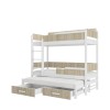 Łóżko piętrowe trzyosobowe z materacami QUEEN 200x90