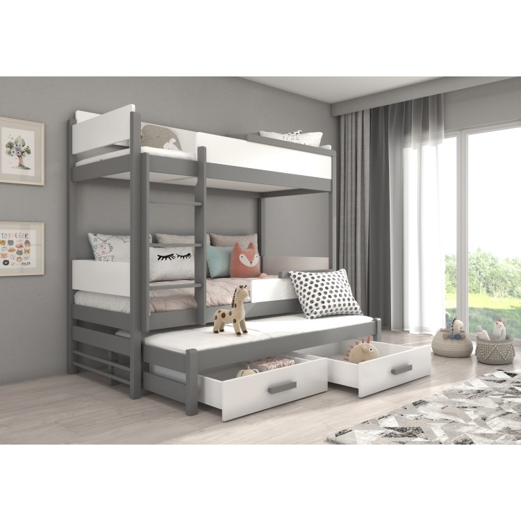 Łóżko piętrowe trzyosobowe QUEEN 200x90