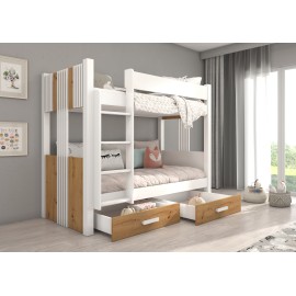 Łóżko piętrowe dwuosobowe z materacami ARTA 200x90
