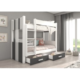 Łóżko piętrowe dwuosobowe z materacami ARTA 200x90