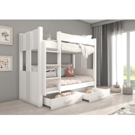 Łóżko piętrowe dwuosobowe z materacami ARTA 200x90