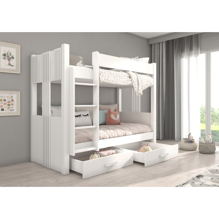 Łóżko piętrowe dwuosobowe z materacami ARTA 200x90