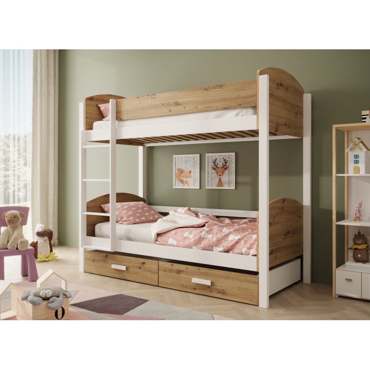 Łóżko Dziecięce Piętrowe Jori 180x80 z materacem